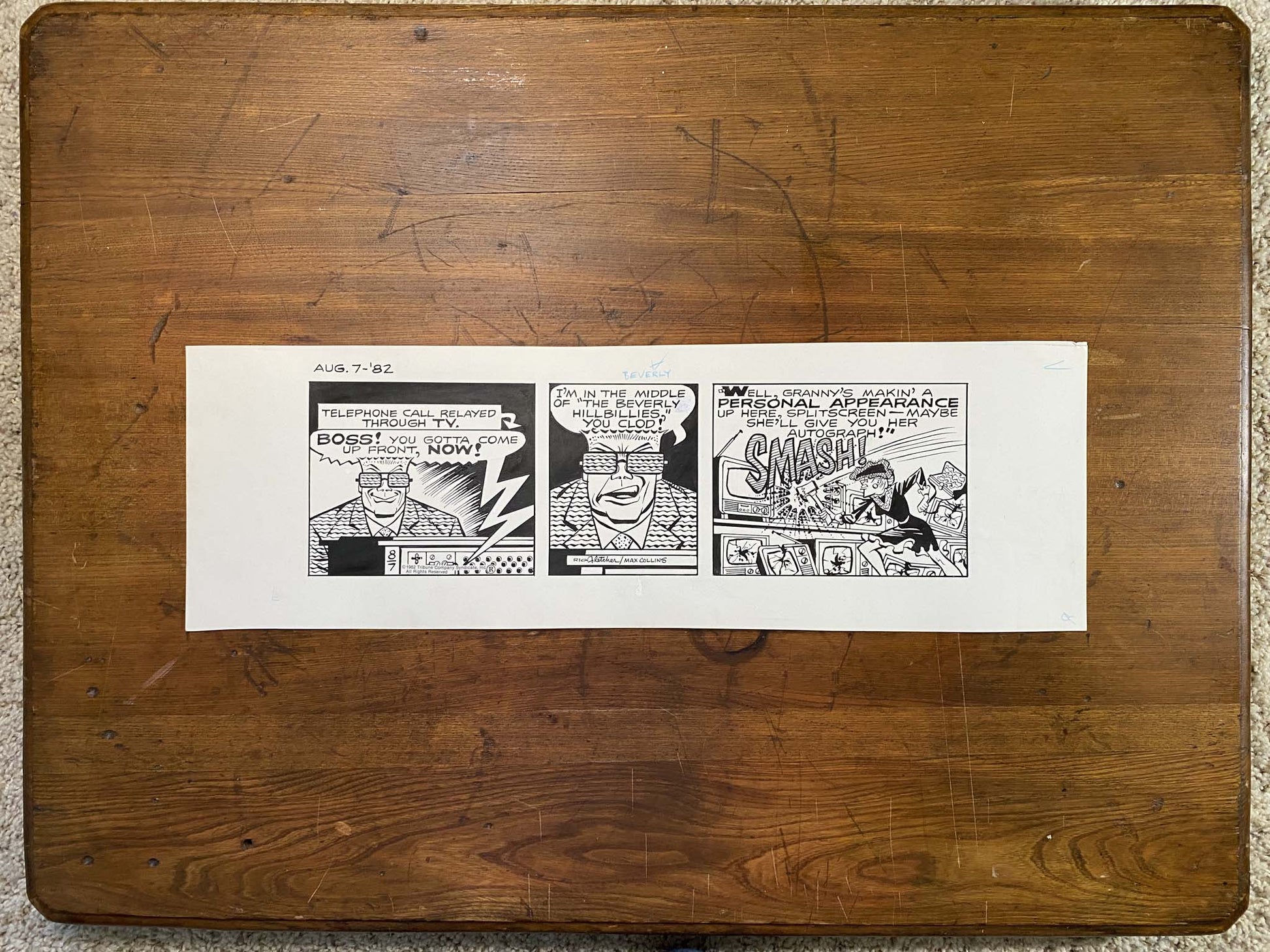 Dick Tracy Daily 8/7/82 Original Art Illustration | Fletcher Studio