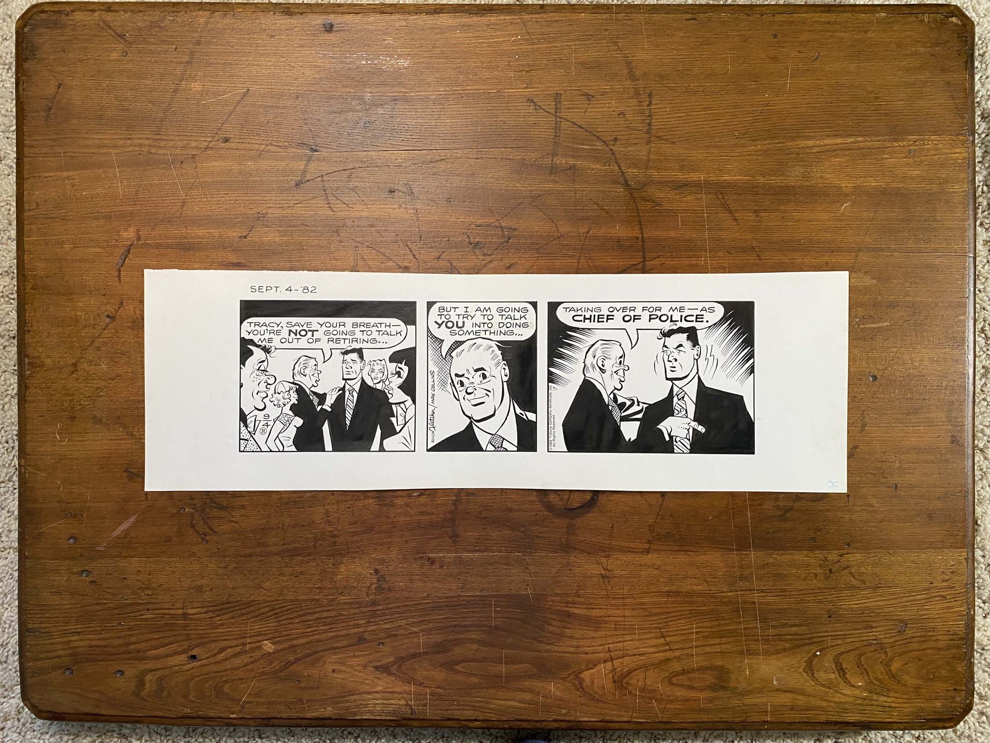Dick Tracy Daily 9/4/82 Original Art Illustration | Fletcher Studio