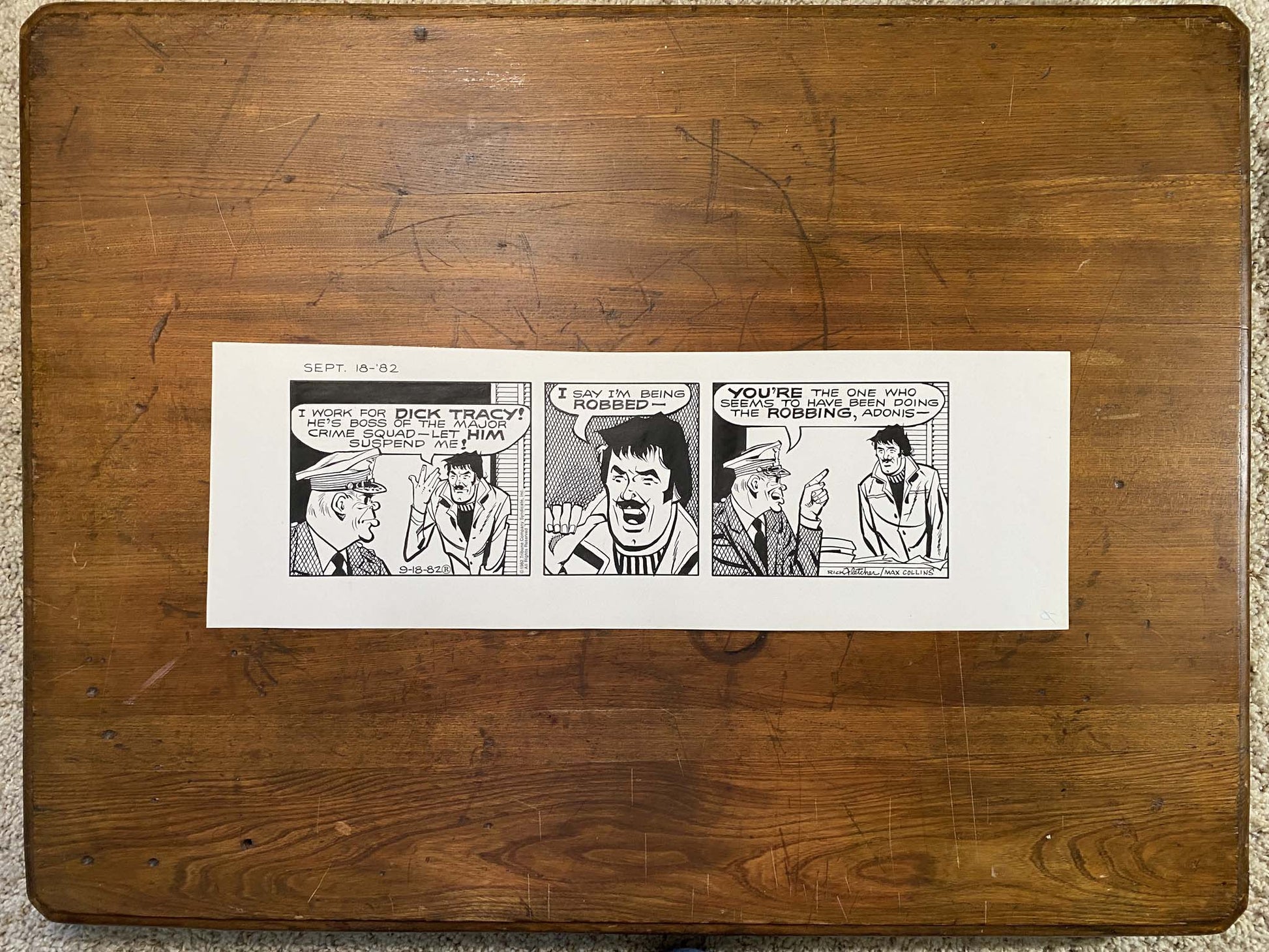 Dick Tracy Daily 9/18/82 Original Art Illustration | Fletcher Studio
