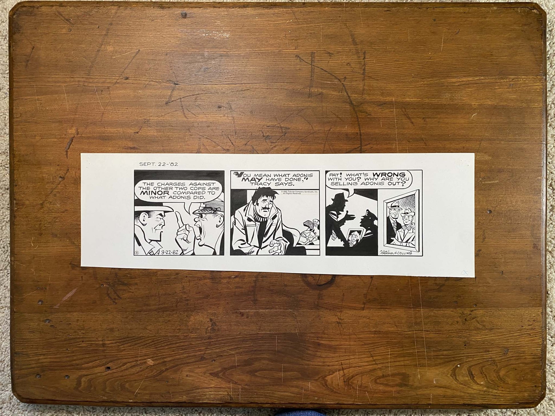 Dick Tracy Daily 9/22/82 Original Art Illustration | Fletcher Studio