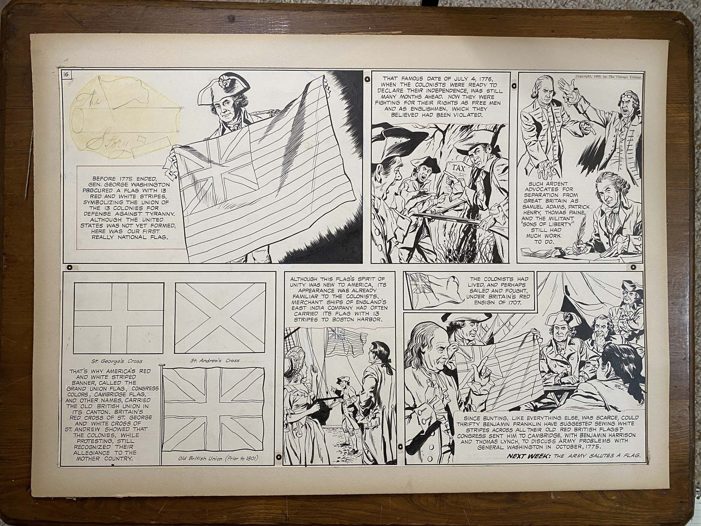 The Old Glory Story: History of the American Flag 5/16/53 Original Art Illustration | Fletcher Studio