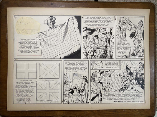 The Old Glory Story: History of the American Flag 5/16/53 Original Art Illustration | Fletcher Studio