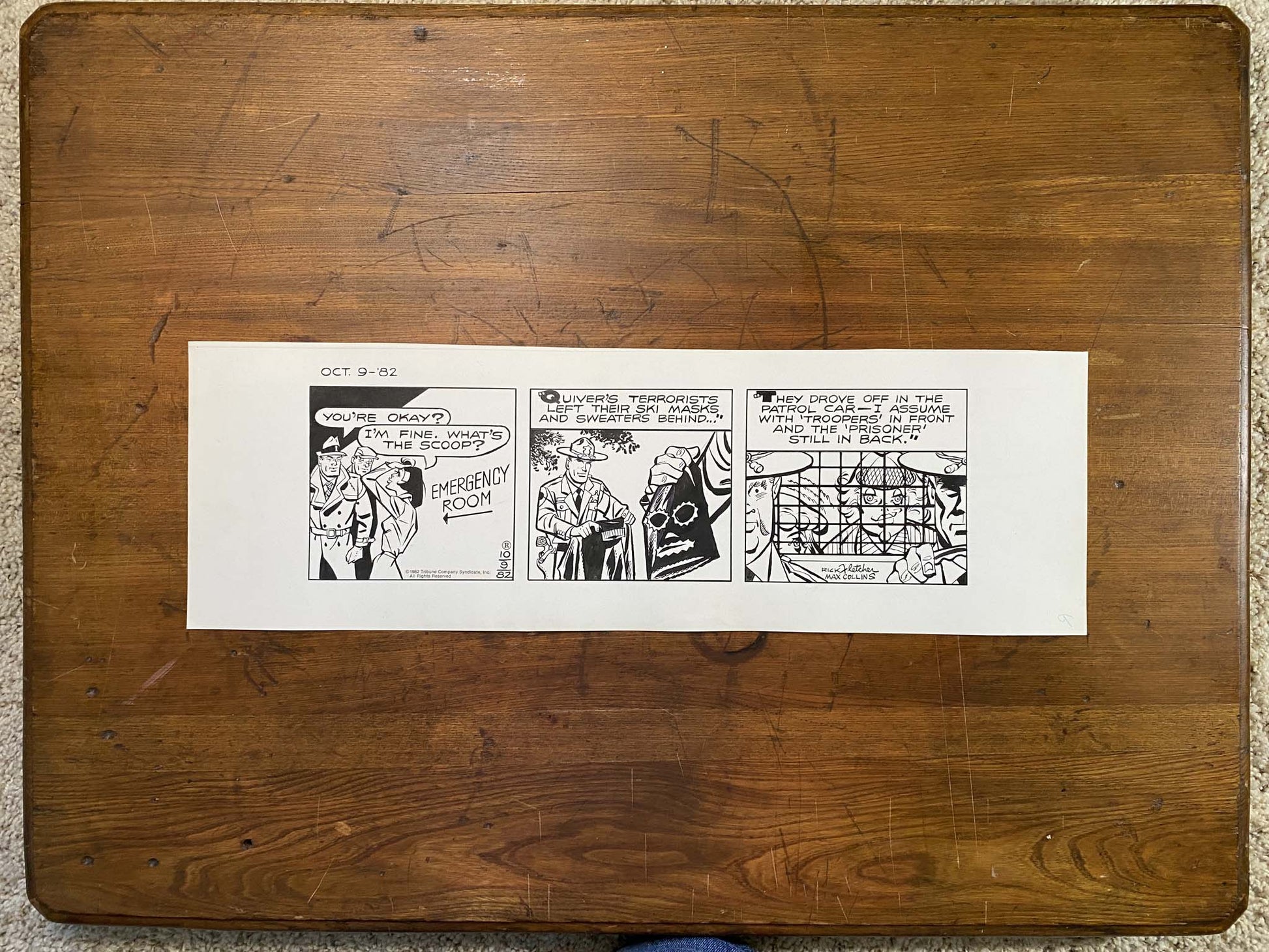 Dick Tracy Daily 10/9/82 Original Art Illustration | Fletcher Studio