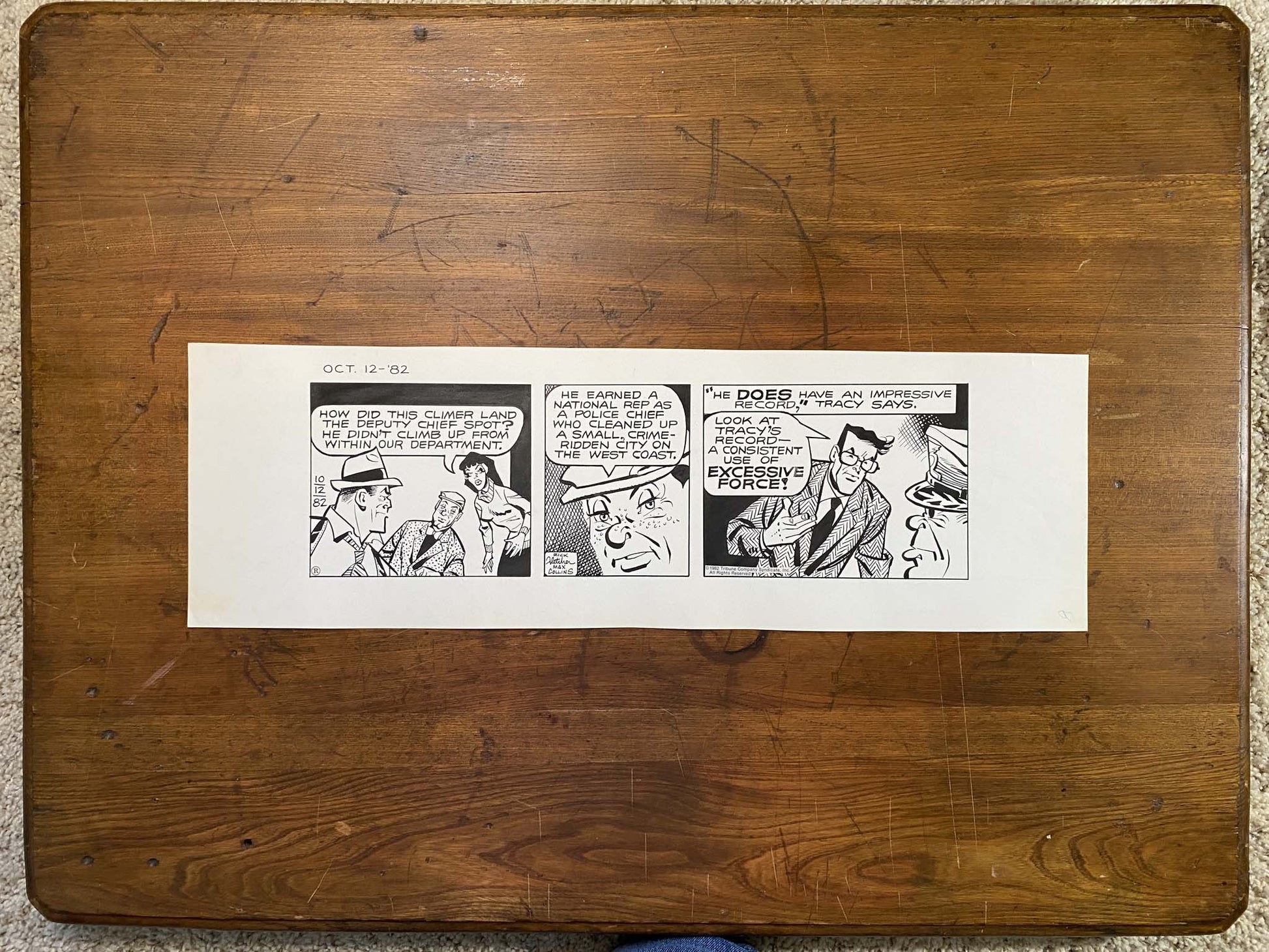 Dick Tracy Daily 10/12/82 Original Art Illustration | Fletcher Studio