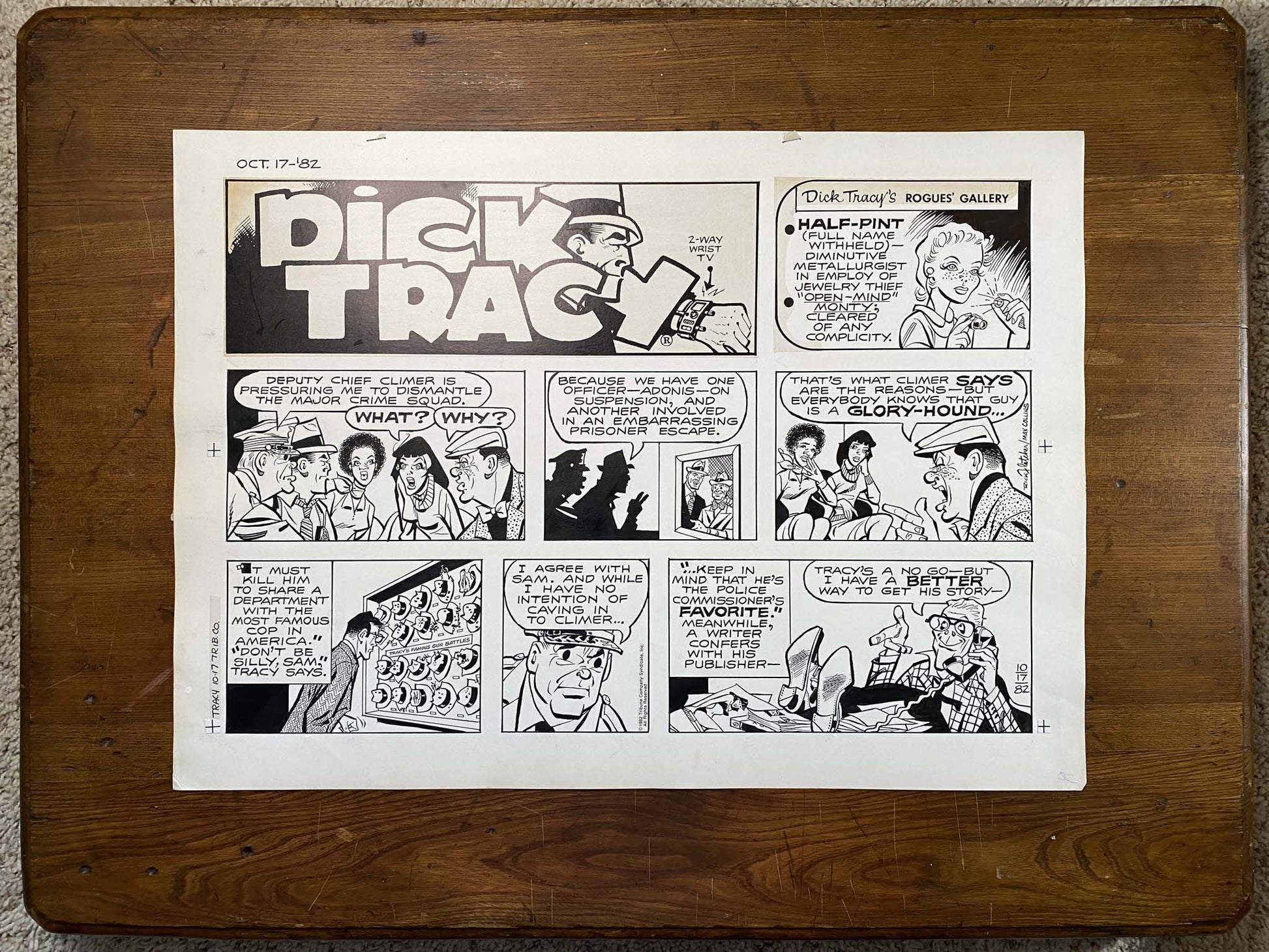 Dick Tracy Sunday 10/17/82 Original Art Illustration | Fletcher Studio