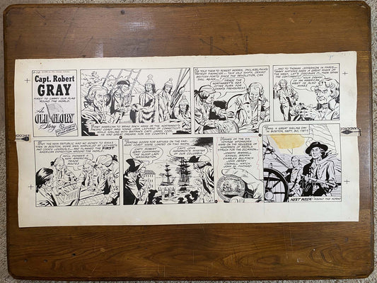 Capt. Robert Gray: An Old Glory Story 8/26/56 Original Art Illustration | Fletcher Studio