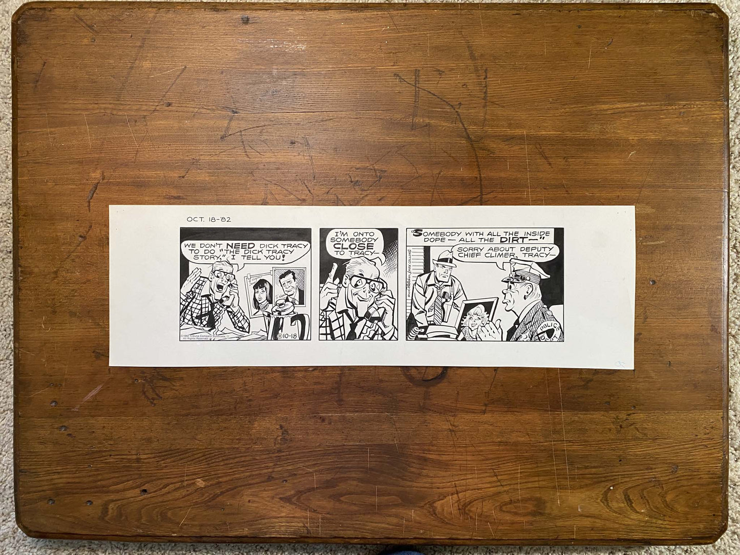 Dick Tracy Daily 10/18/82 Original Art Illustration | Fletcher Studio