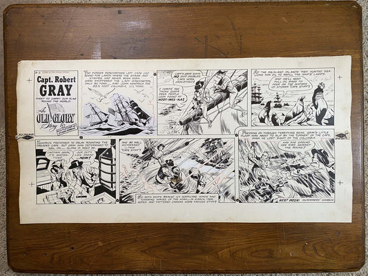 Capt. Robert Gray: An Old Glory Story 9/2/56 Original Art Illustration | Fletcher Studio