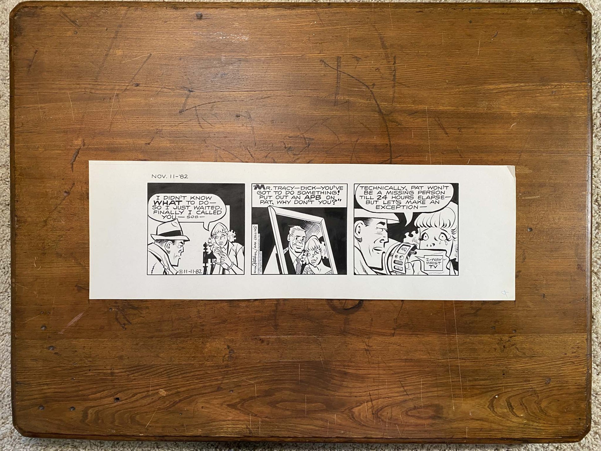 Dick Tracy Daily 11/11/82 Original Art Illustration | Fletcher Studio
