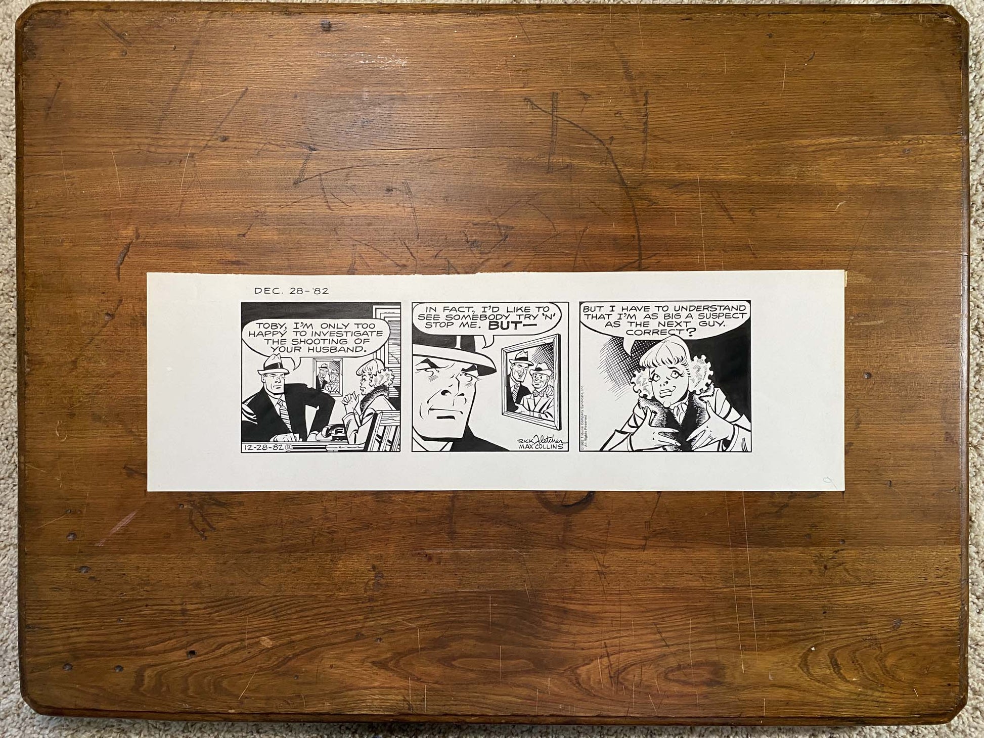 Dick Tracy Daily 12/28/82 Original Art Illustration | Fletcher Studio