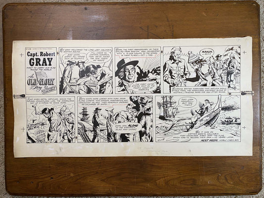 Capt. Robert Gray: An Old Glory Story 9/23/56 Original Art Illustration | Fletcher Studio