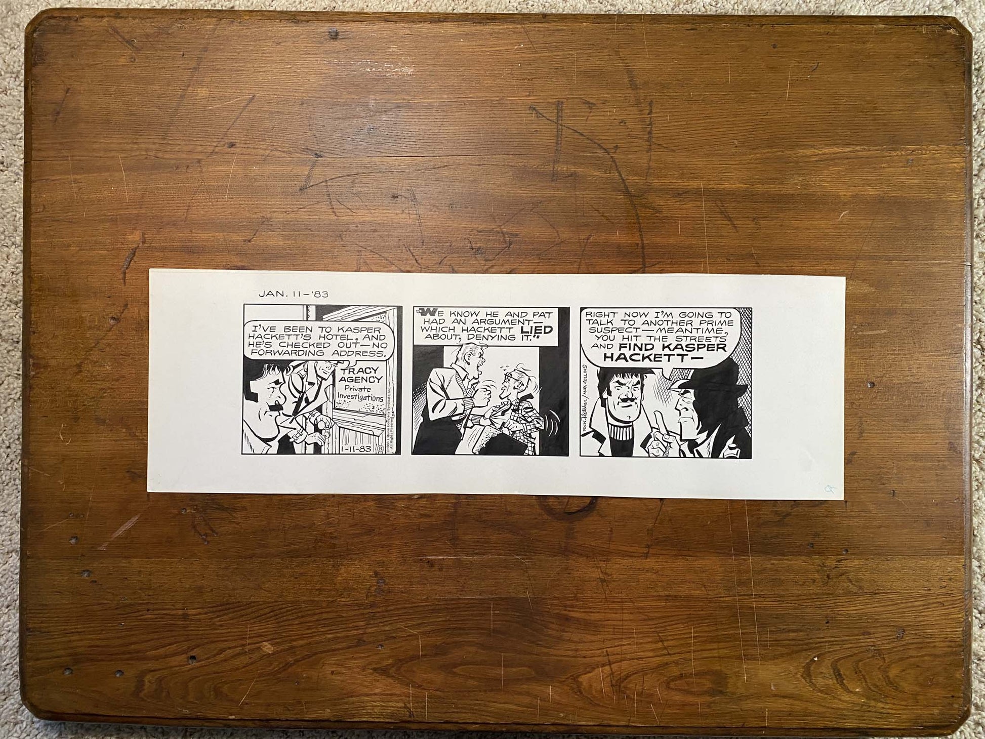 Dick Tracy Daily 1/11/83 Original Art Illustration | Fletcher Studio