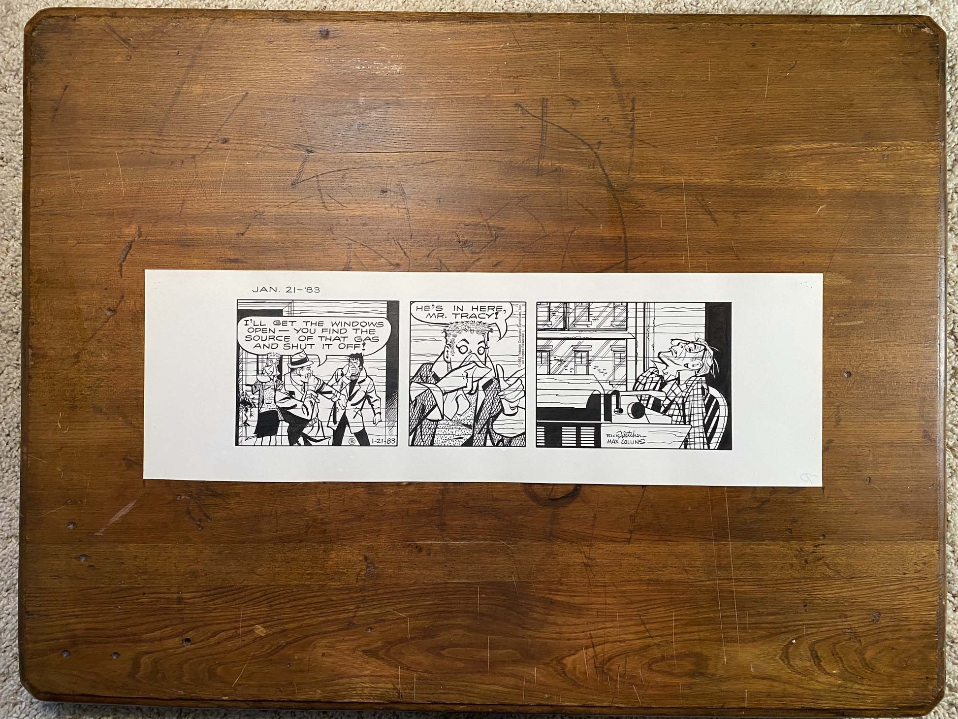 Dick Tracy Daily 1/21/83 Original Art Illustration | Fletcher Studio