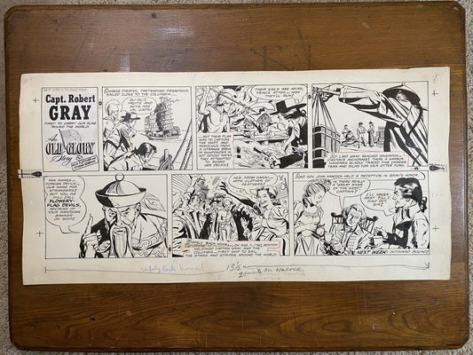 Capt. Robert Gray: An Old Glory Story 10/7/56 Original Art Illustration | Fletcher Studio