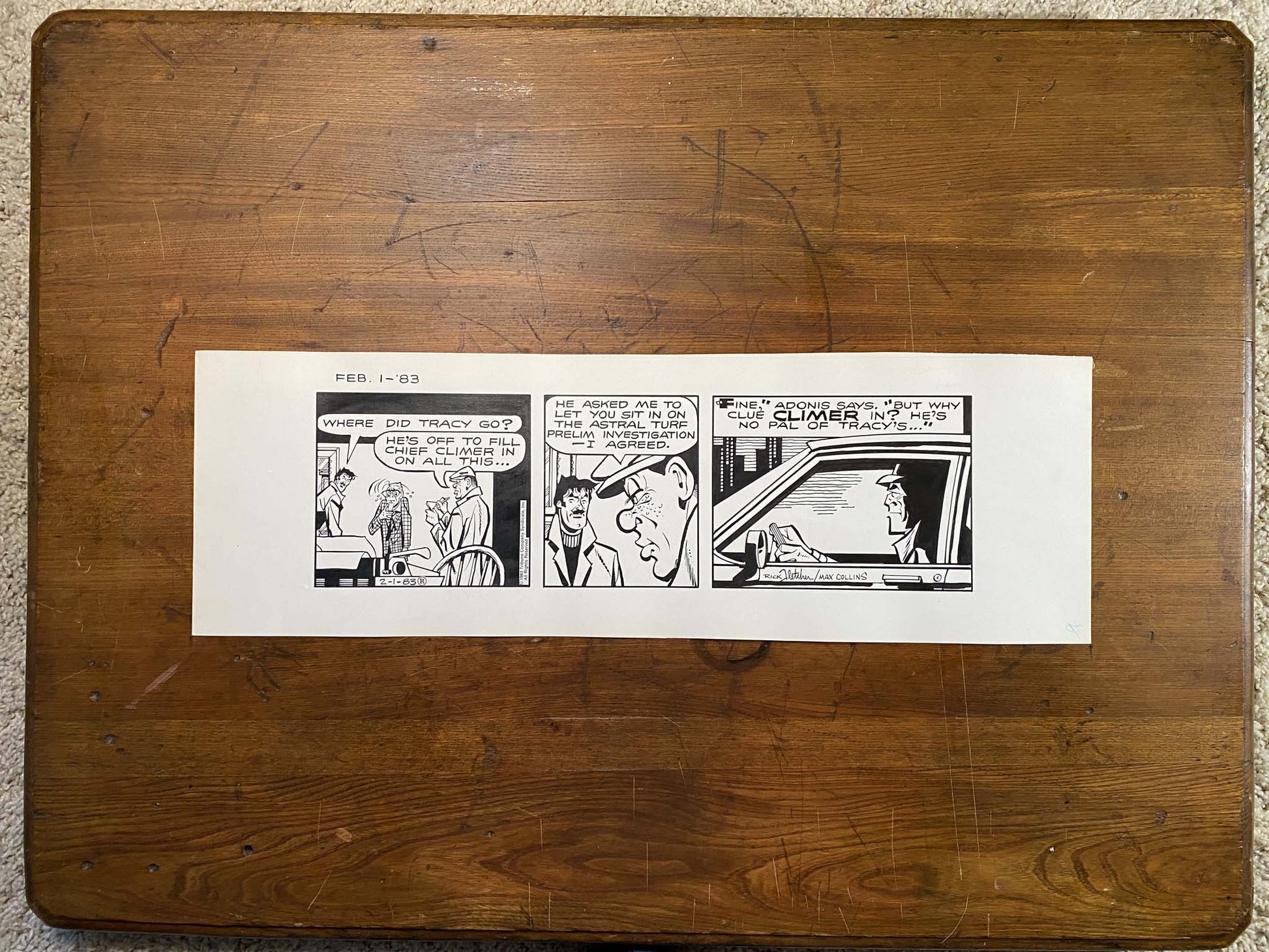 Dick Tracy Daily 2/1/83 Original Art Illustration | Fletcher Studio