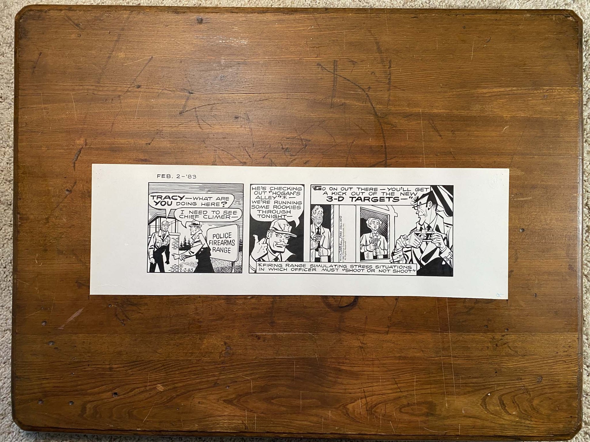 Dick Tracy Daily 2/2/83 Original Art Illustration | Fletcher Studio