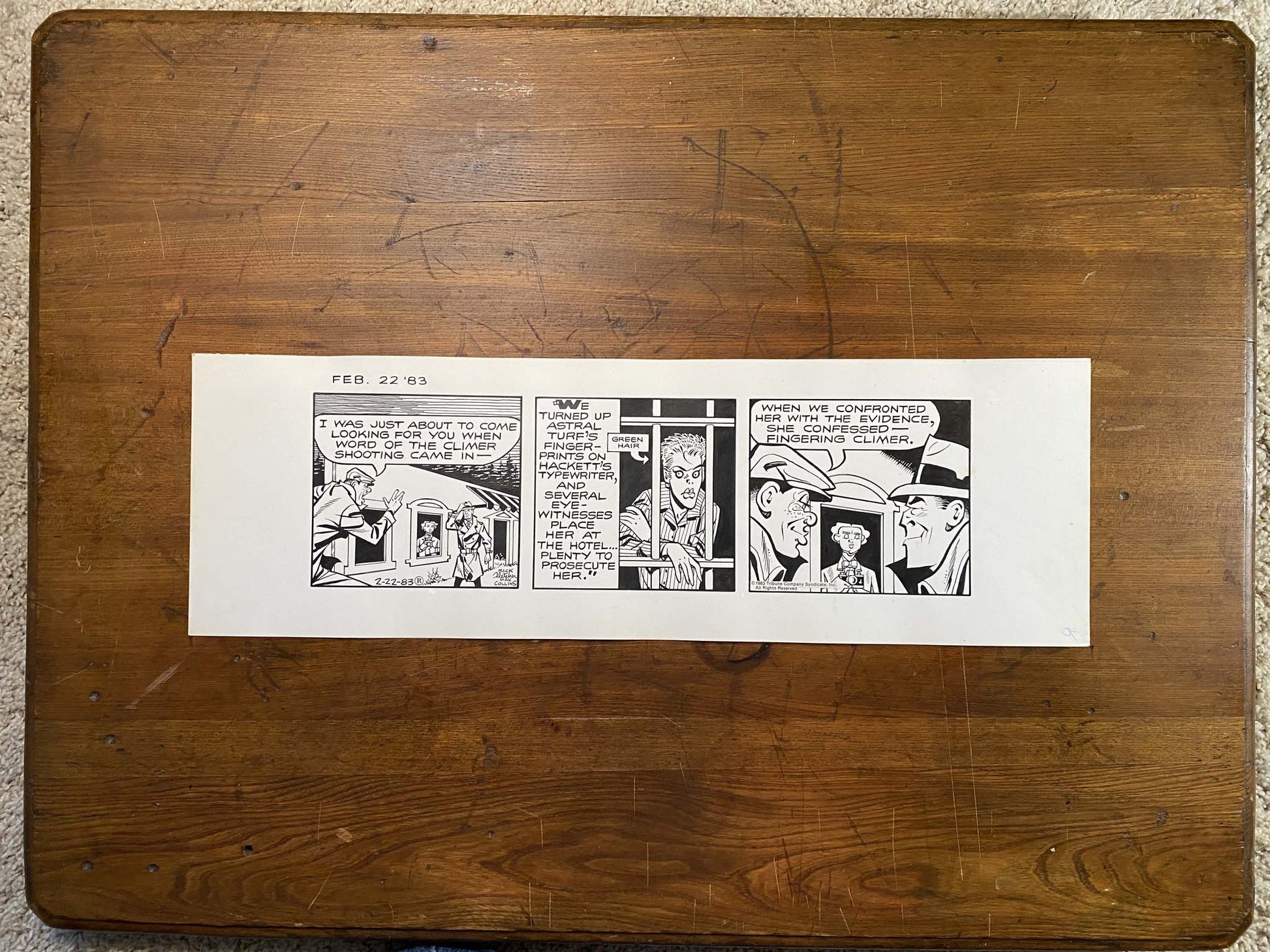 Dick Tracy Daily 2/22/83 Original Art Illustration | Fletcher Studio