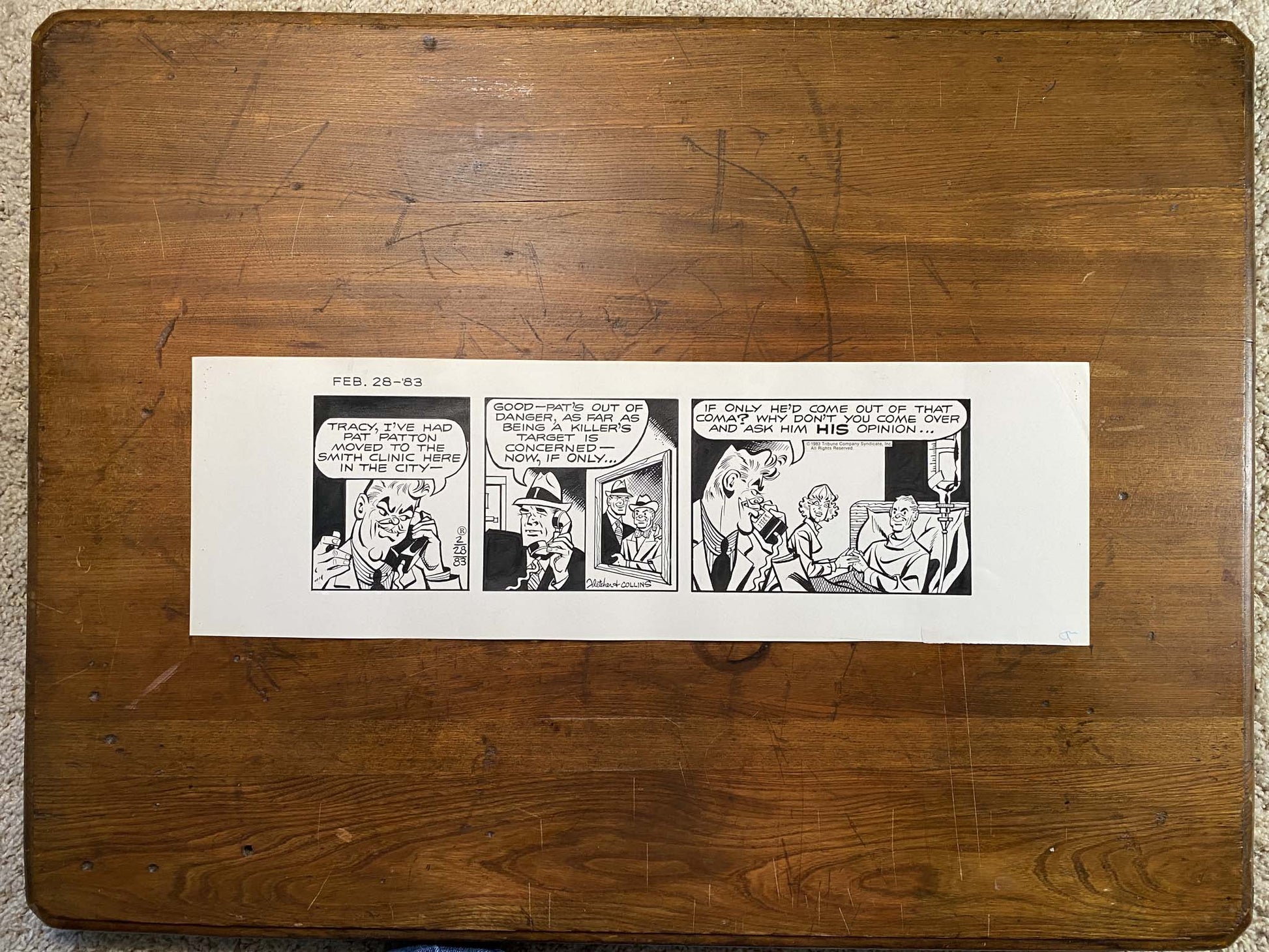 Dick Tracy Daily 2/28/83 Original Art Illustration | Fletcher Studio