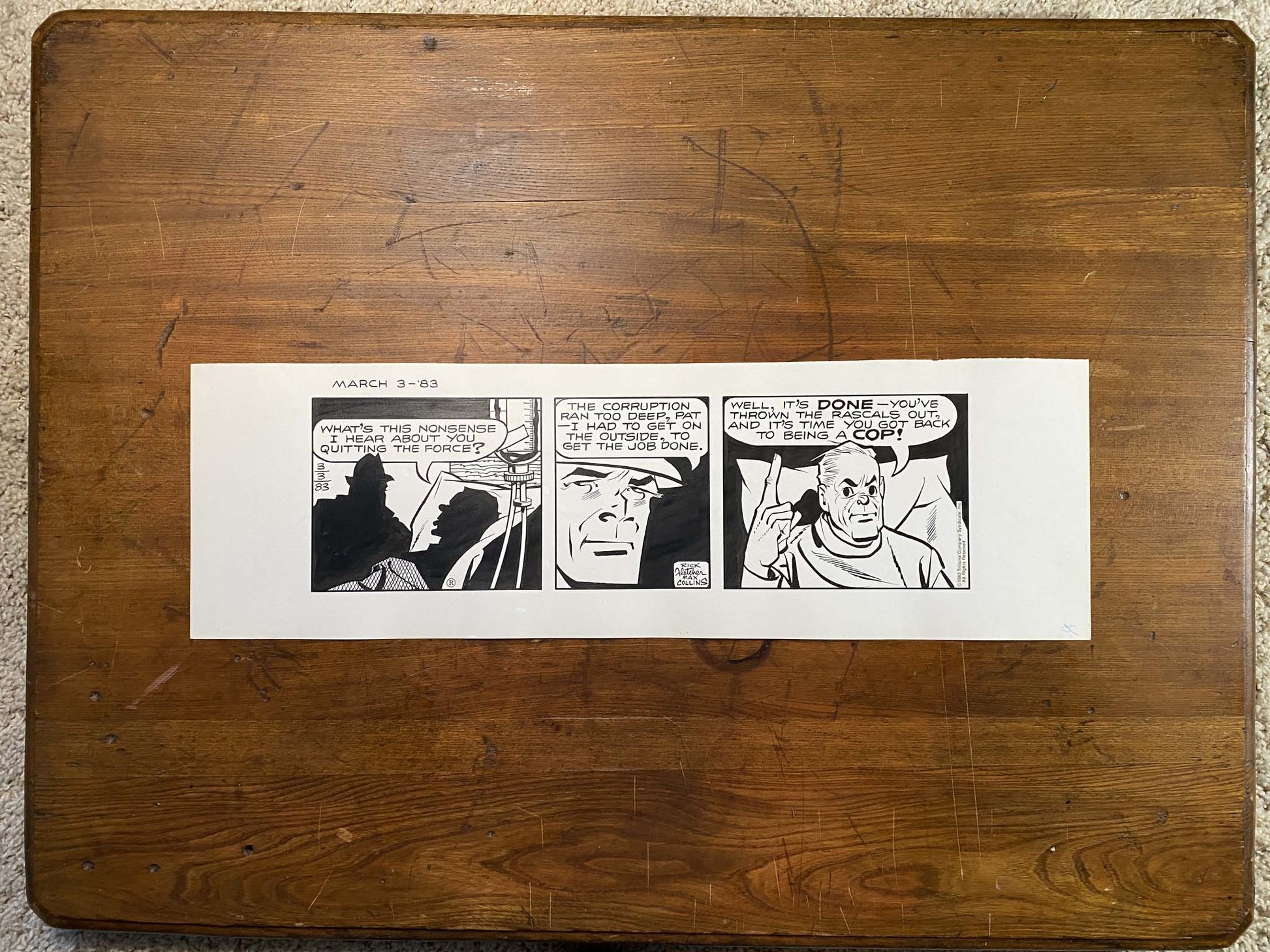 Dick Tracy Daily 3/3/83 Original Art Illustration | Fletcher Studio