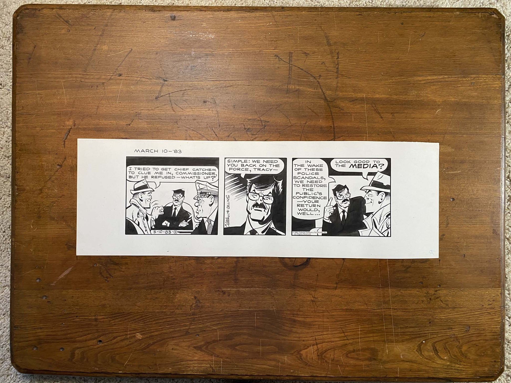 Dick Tracy Daily 3/10/83 Original Art Illustration | Fletcher Studio