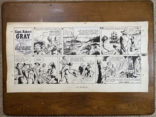Capt. Robert Gray: An Old Glory Story 11/4/56 Original Art Illustration | Fletcher Studio