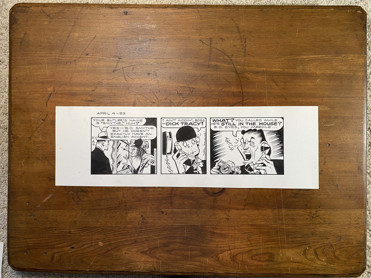 Dick Tracy Daily 4/4/83 Original Art Illustration | Fletcher Studio