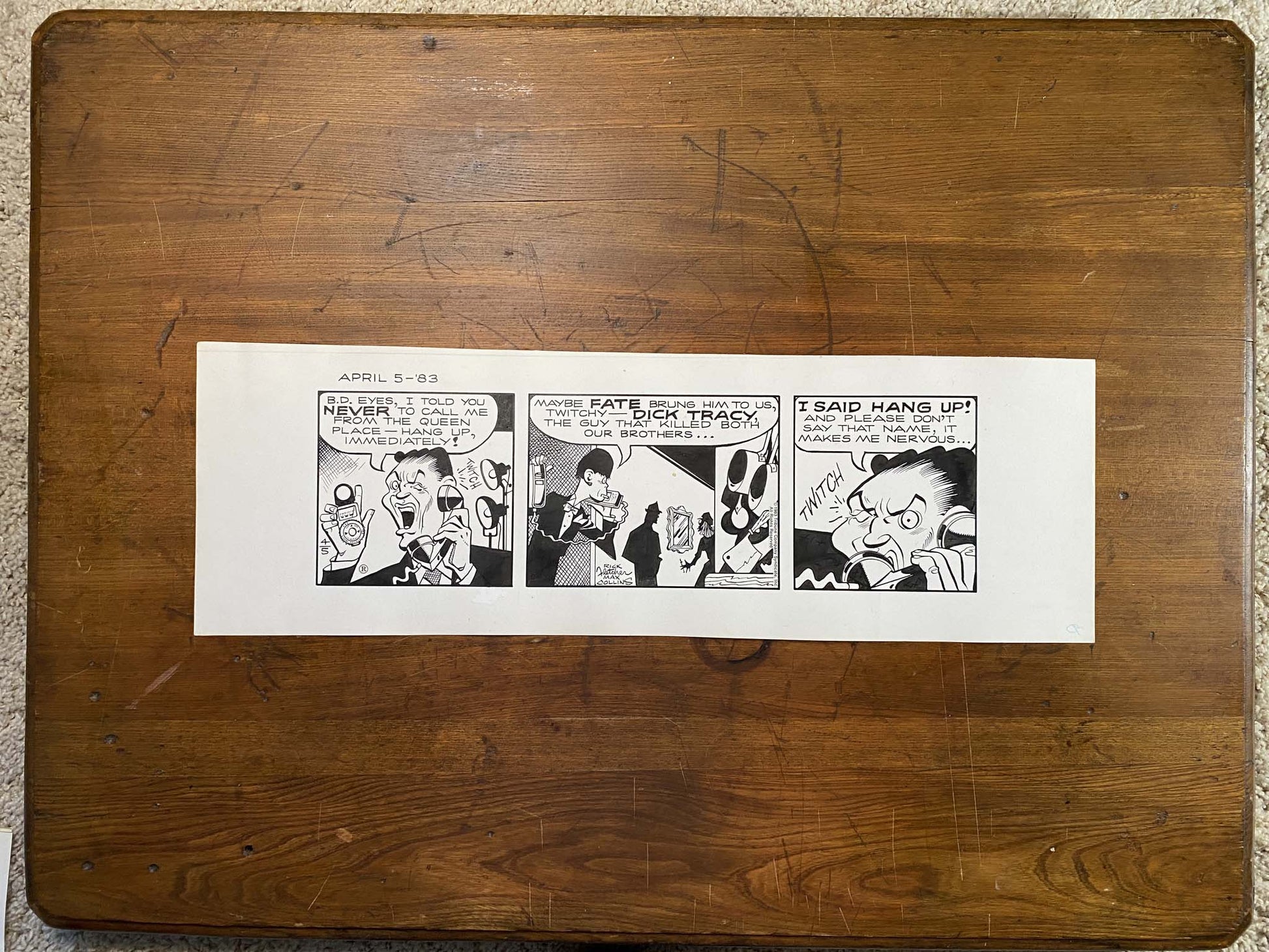 Dick Tracy Daily 4/5/83 Original Art Illustration | Fletcher Studio