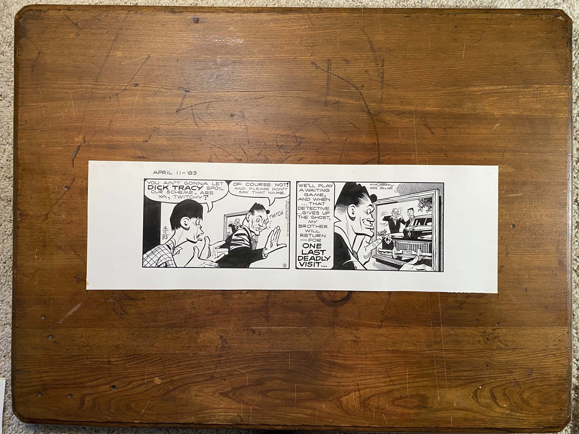 Dick Tracy Daily 4/11/83 Original Art Illustration | Fletcher Studio