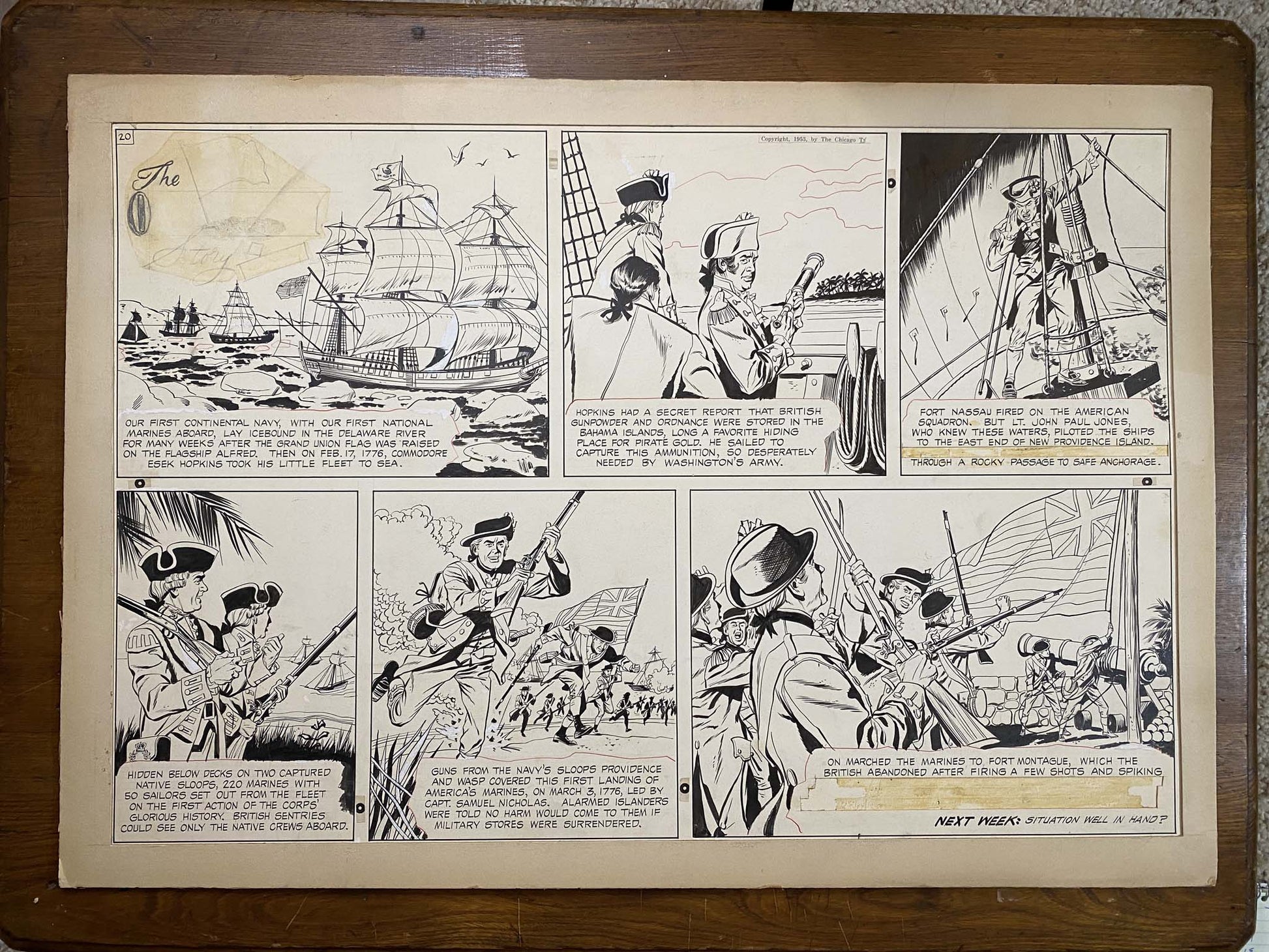 The Old Glory Story: History of the American Flag 6/13/53 Original Art Illustration | Fletcher Studio