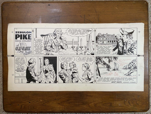 Zebulon Pike: An Old Glory Story 7/14/57 Original Art Illustration | Fletcher Studio