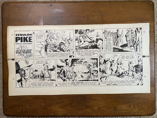Zebulon Pike: An Old Glory Story 7/21/57 Original Art Illustration | Fletcher Studio