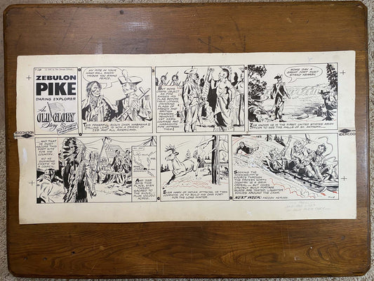 Zebulon Pike: An Old Glory Story 7/28/57 Original Art Illustration | Fletcher Studio