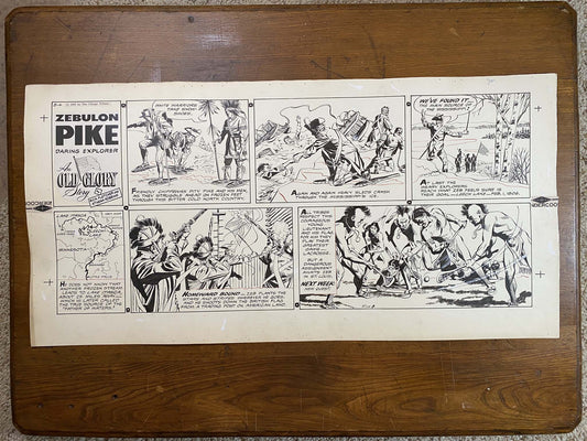 Zebulon Pike: An Old Glory Story 8/4/57 Original Art Illustration | Fletcher Studio