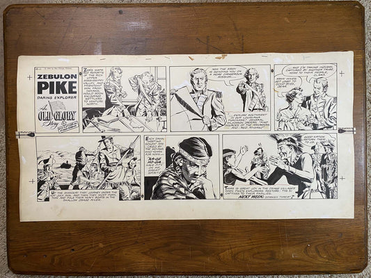 Zebulon Pike: An Old Glory Story 8/11/57 Original Art Illustration | Fletcher Studio
