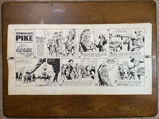 Zebulon Pike: An Old Glory Story 8/18/57 Original Art Illustration | Fletcher Studio