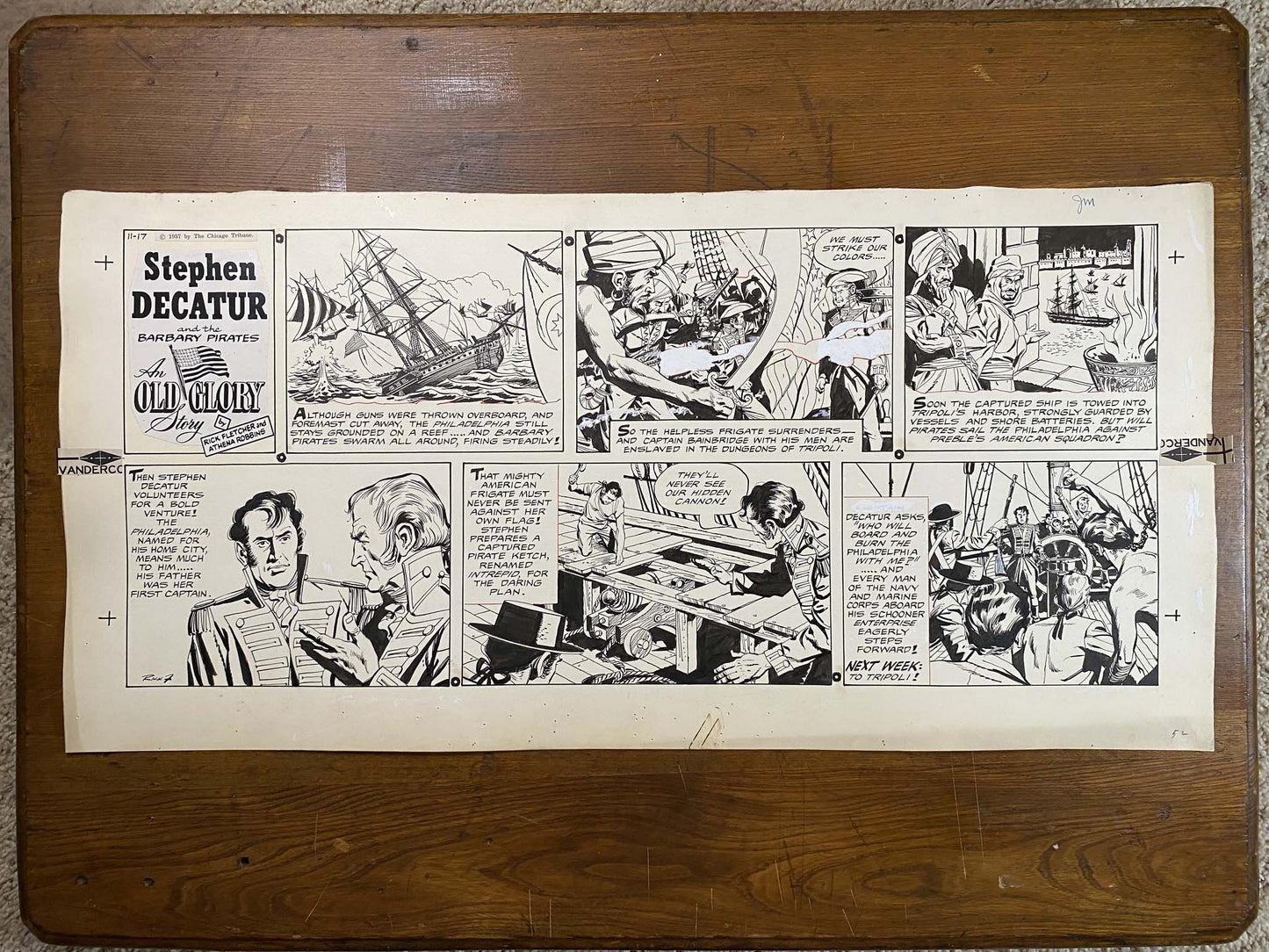 Stephen Decatur: An Old Glory Story 11/17/57 Original Art Illustration | Fletcher Studio