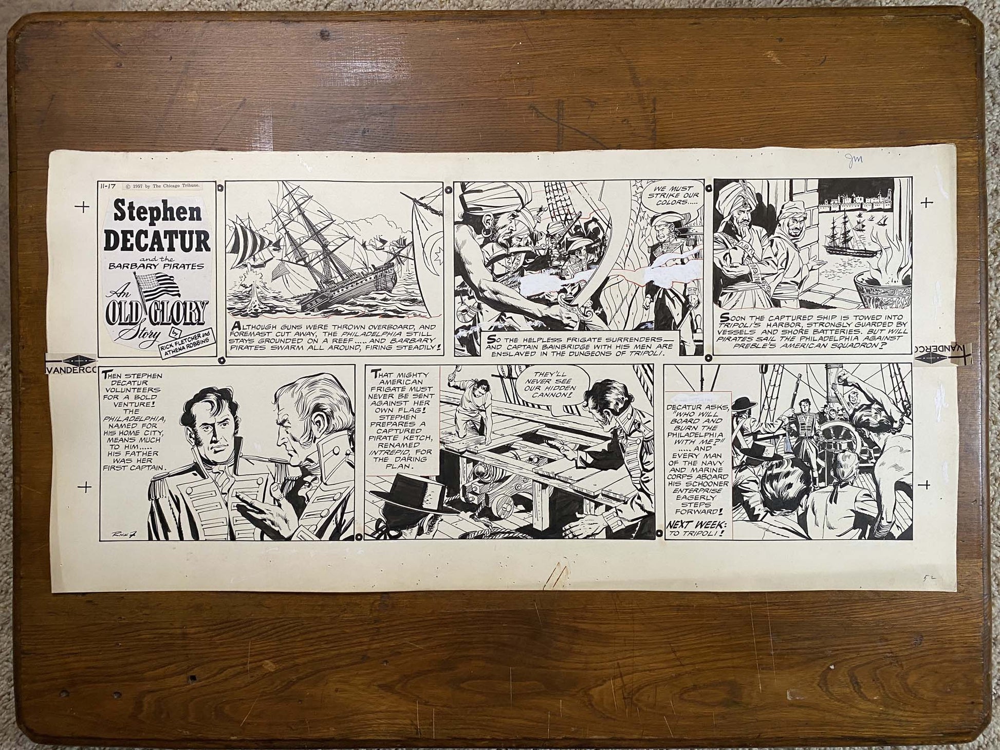 Stephen Decatur: An Old Glory Story 11/17/57 Original Art Illustration | Fletcher Studio