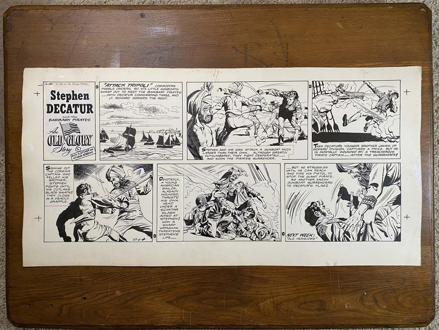 Stephen Decatur: An Old Glory Story 12/8/57 Original Art Illustration | Fletcher Studio