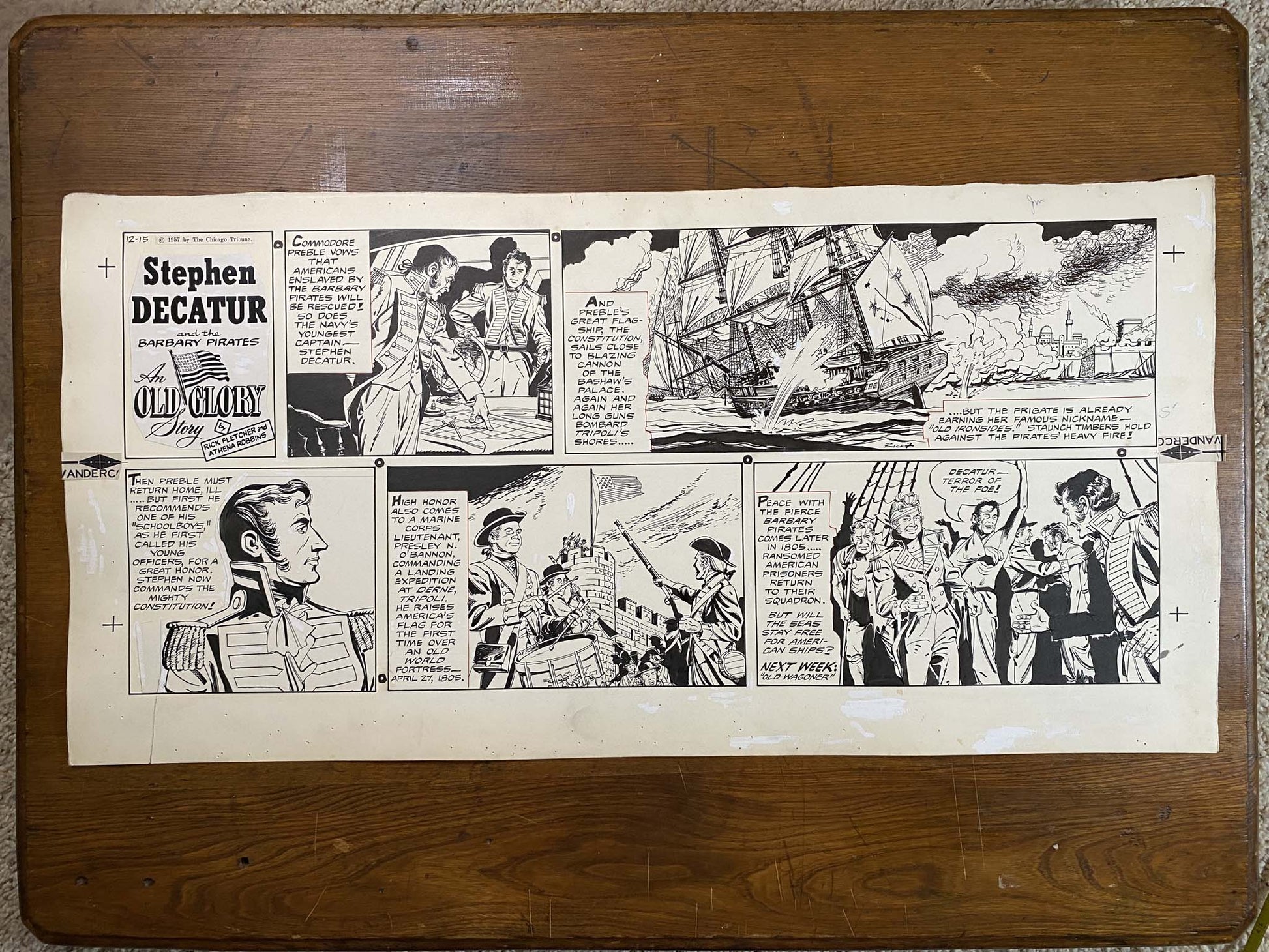 Stephen Decatur: An Old Glory Story 12/15/57 Original Art Illustration | Fletcher Studio