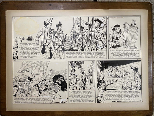 The Old Glory Story: History of the American Flag 7/11/53 Original Art Illustration | Fletcher Studio