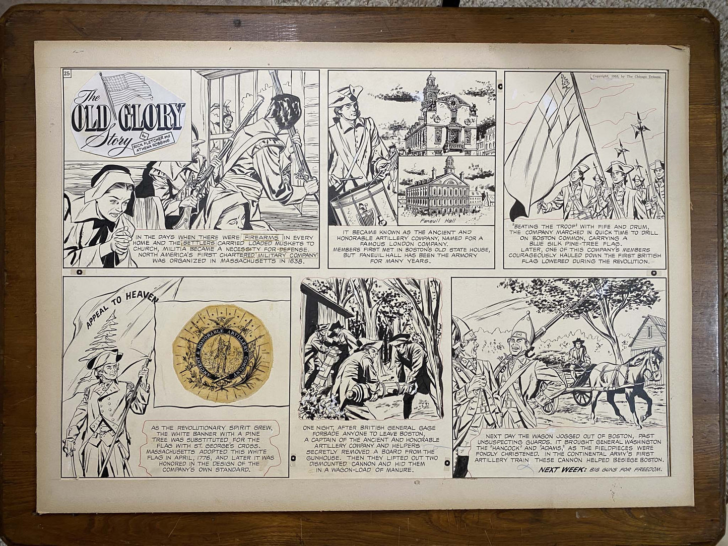 The Old Glory Story: History of the American Flag 7/18/53 Original Art Illustration | Fletcher Studio