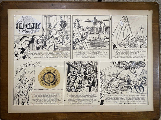 The Old Glory Story: History of the American Flag 7/18/53 Original Art Illustration | Fletcher Studio