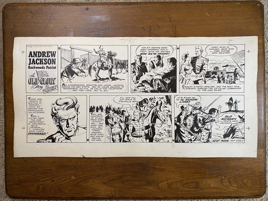 Andrew Jackson: An Old Glory Story 4/20/58 Original Art Illustration | Fletcher Studio