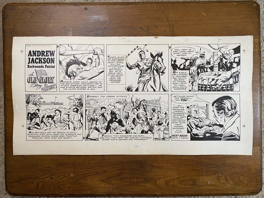 Andrew Jackson: An Old Glory Story 4/27/58 Original Art Illustration | Fletcher Studio