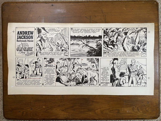 Andrew Jackson: An Old Glory Story 5/11/58 Original Art Illustration | Fletcher Studio