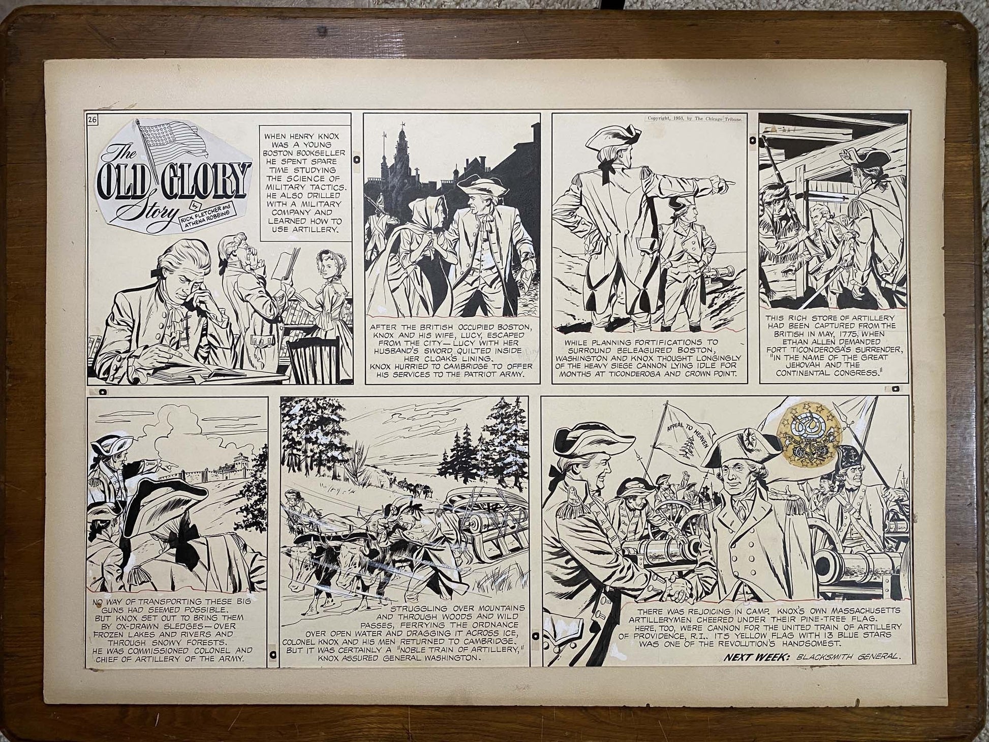 The Old Glory Story: History of the American Flag 7/25/53 Original Art Illustration | Fletcher Studio