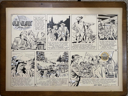 The Old Glory Story: History of the American Flag 7/25/53 Original Art Illustration | Fletcher Studio