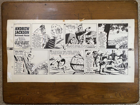 Andrew Jackson: An Old Glory Story 6/8/58 Original Art Illustration | Fletcher Studio