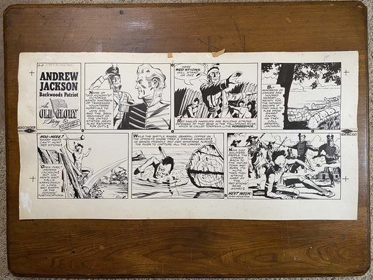 Andrew Jackson: An Old Glory Story 6/8/58 Original Art Illustration | Fletcher Studio