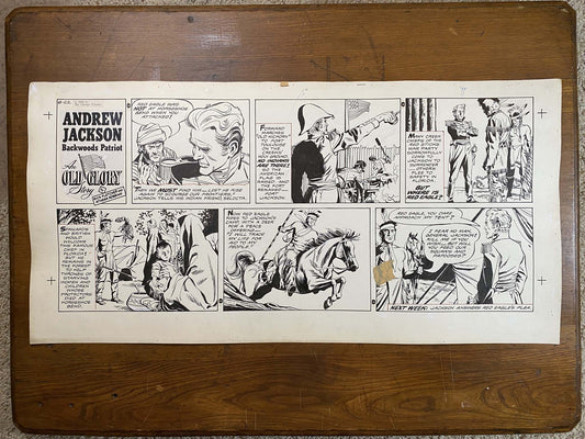 Andrew Jackson: An Old Glory Story 6/22/58 Original Art Illustration | Fletcher Studio